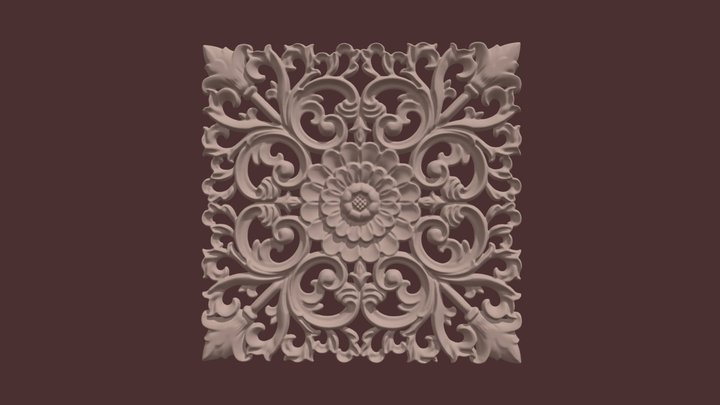 Ceiling Wall Carving 034 3D Model
