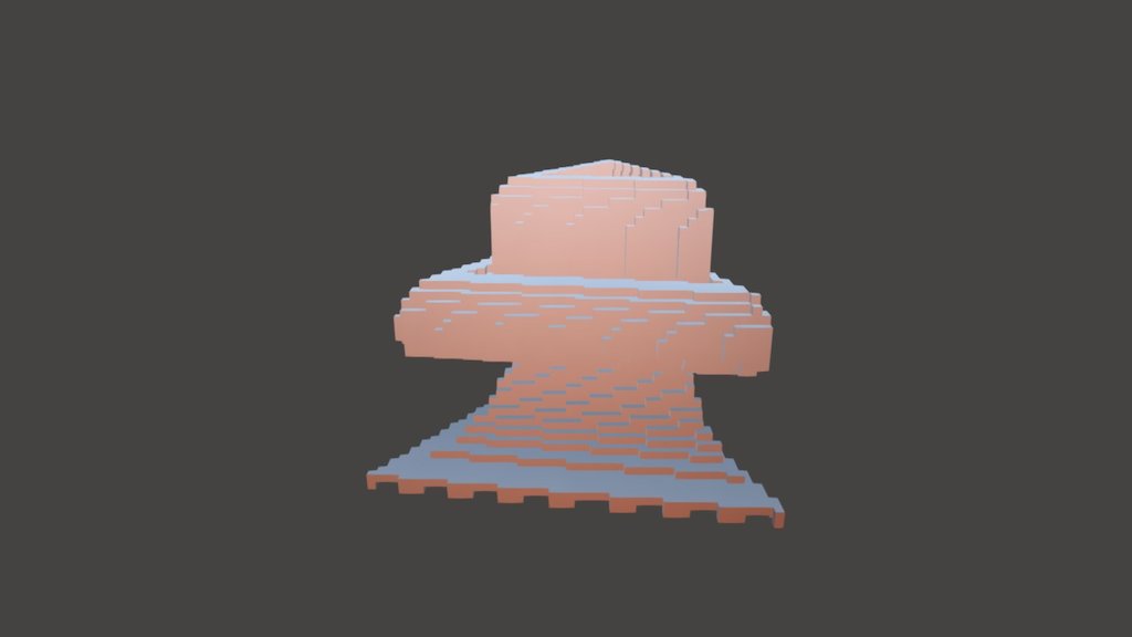 First Trial - Voxel surface of Revolution — Sketchfab embed 3D viewer
