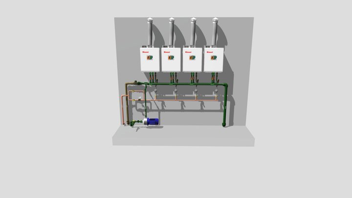 Sistema de Aquecimento para Academia 3D Model