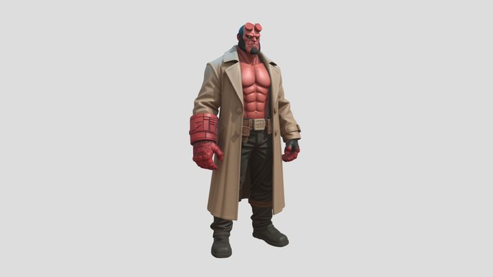 Hell Boy high poly character 3D Model