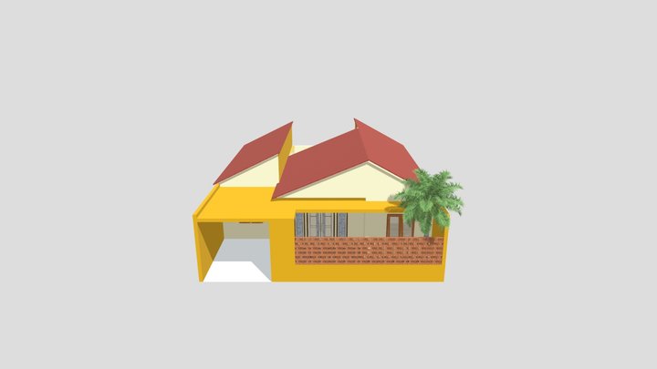 Rumah Dengan Taman Indoor 3D Model