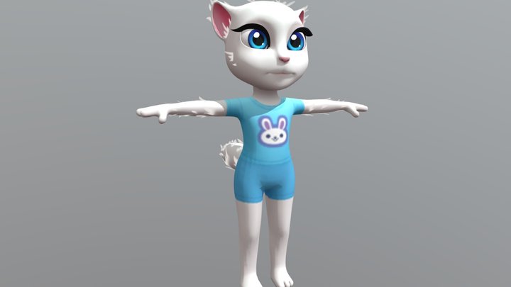 My Talking Angela 2 with Default Clothes 3D Model