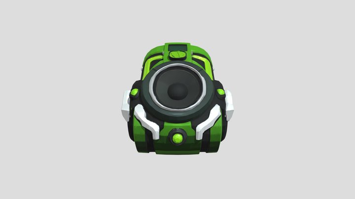 futuristic green and black wrist device 3D Model