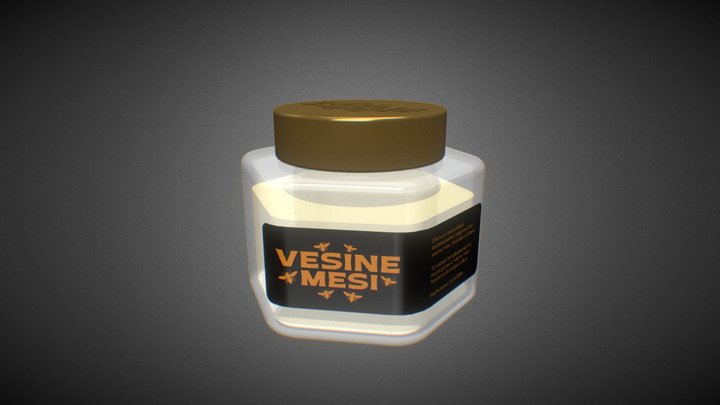 Honey Jar with Screw Lid 3D Model