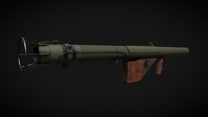 M1A1 Bazooka - Anti-Tank Rocket Launcher 3D Model