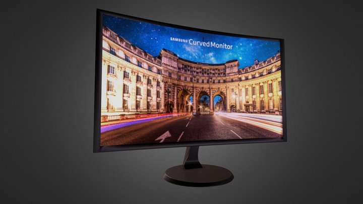 24" Samsung Monitor Curved Display - 3D Model