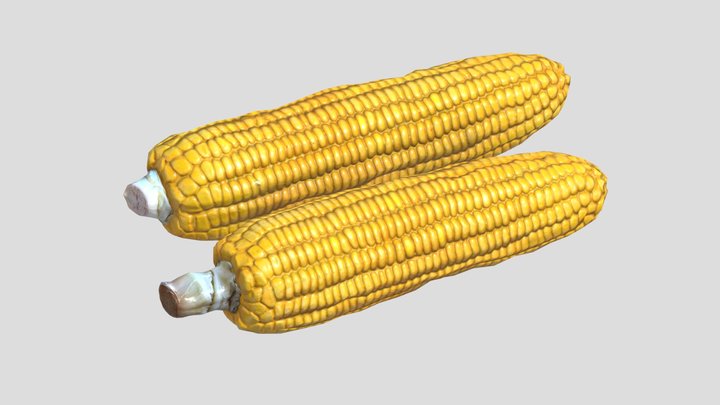 Corn Low Poly PBR Realistic 3D Model
