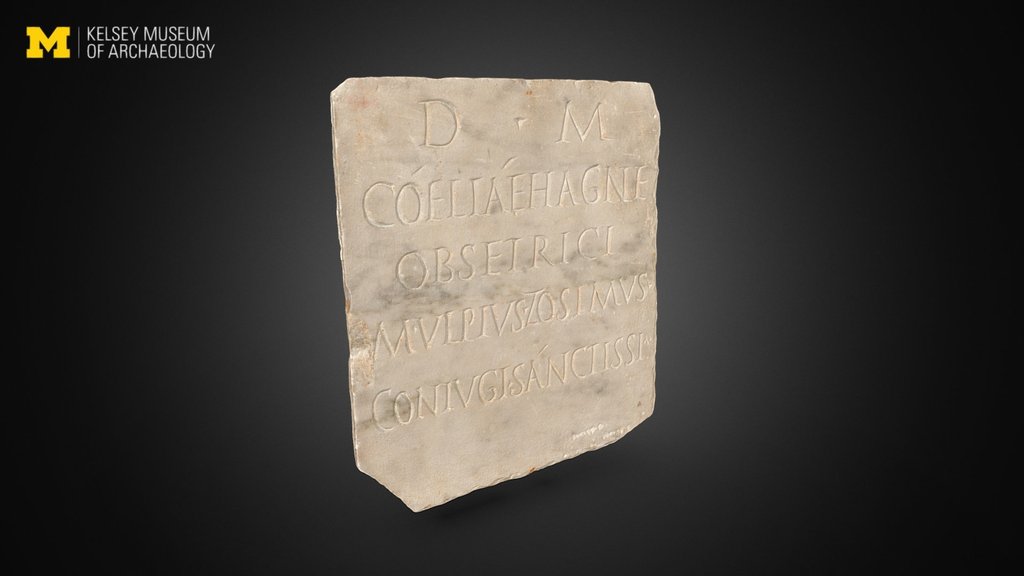 Funerary inscription of Coelia Hagne, a midwife