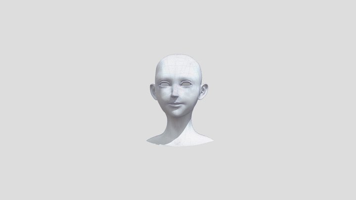 Female_head_base mesh 3D Model