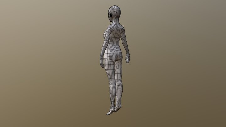 Female body base - suitable for game character 3D Model