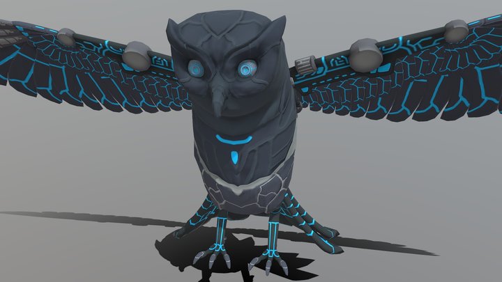 Cyber Owl 3D Model