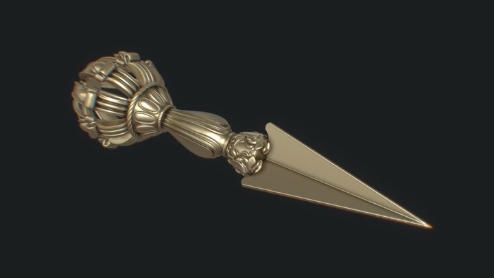Indian Ritual Dagger 3D Model