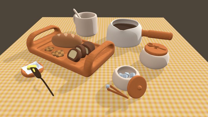 afternoon tea 3D Model