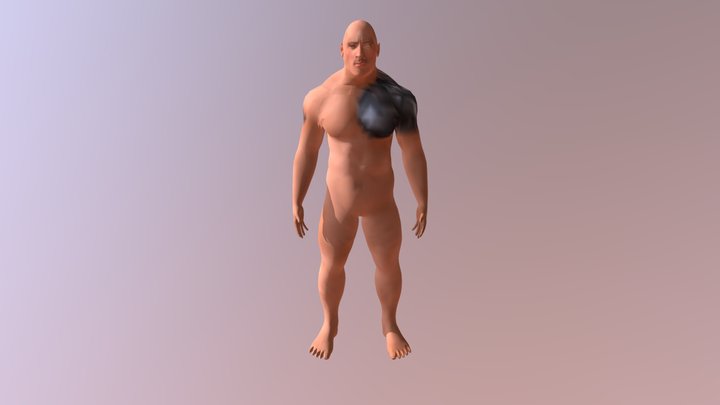 The Rock 3D low poly character 3D Model
