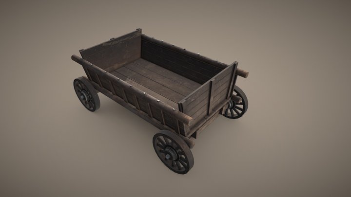 Medieval Cart Prop 3D Model