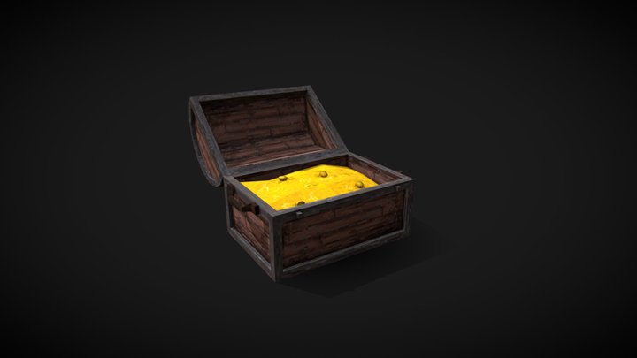 Low Poly Treasure Chest 3D Model