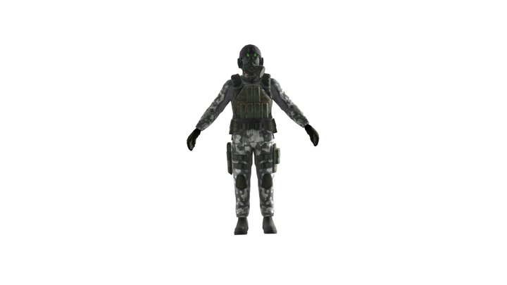 Black mesa marine soldier 3D Model