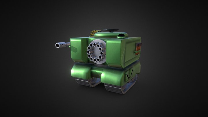 Cute Tank Game Art 2 3D Model