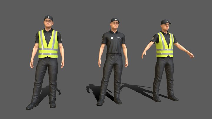 Game-Ready Ukrainian policeman 3d-model 3D Model