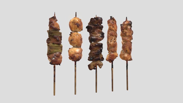 Yakitori skewers 3D Model