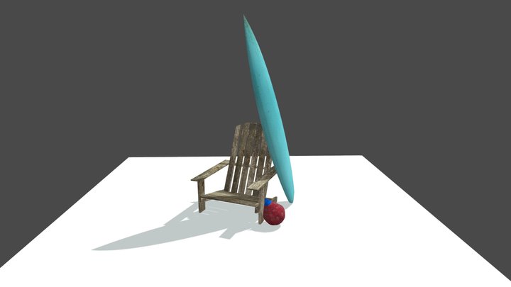 By The Ocean - 3 Simple Props 3D Model