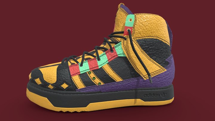 Adidas Forum Hi Yugioh: Eldlich the Golden Lord 3D Model