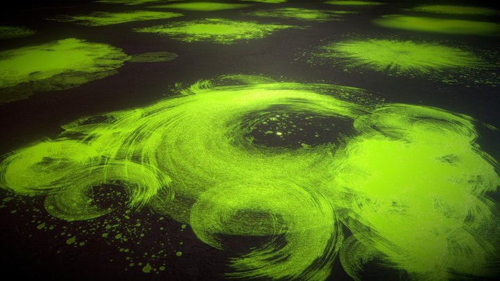 Glowing Radioactive Goo Puddle Planes Low Poly 3D Model