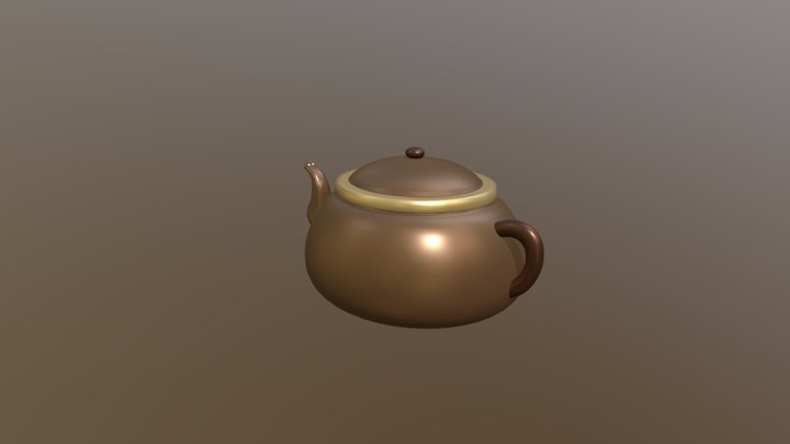 3D model Vintage metal teapot VR / AR / low-poly