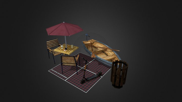 5 Props Scene - Annecy 3D Model
