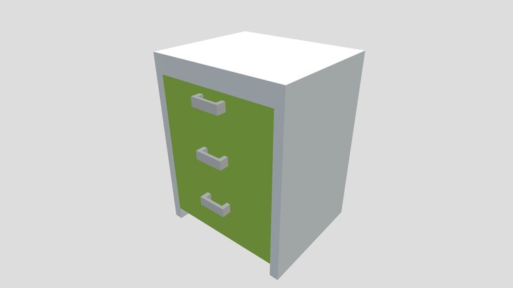Low Poly Drawer 3D Model