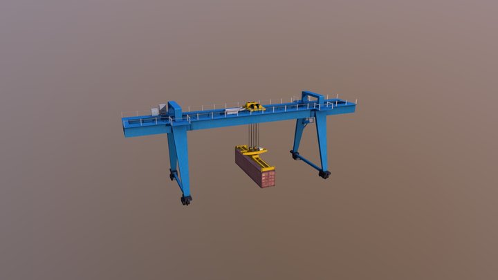 Container crane KK6 (low-poly) 3D Model