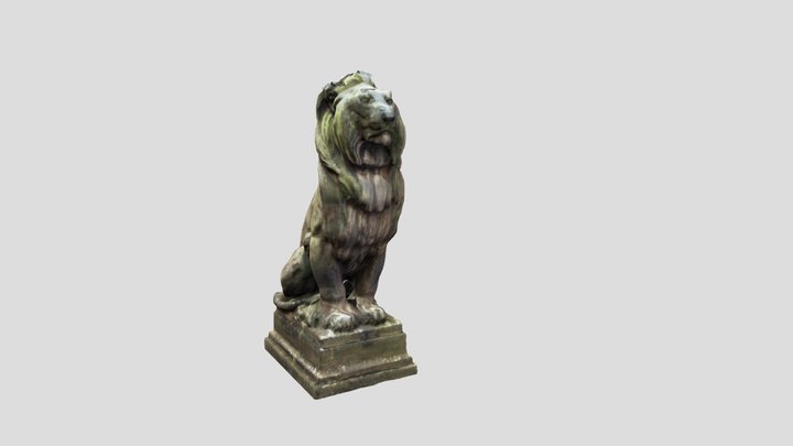 Lion statue - carved sandstone 3D Model