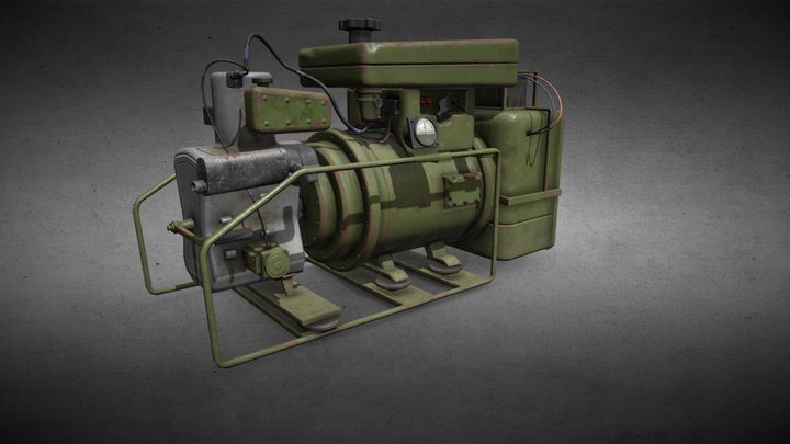 Abandoned Soviet Generator (Game Ready UE5 Prop) 3D Model