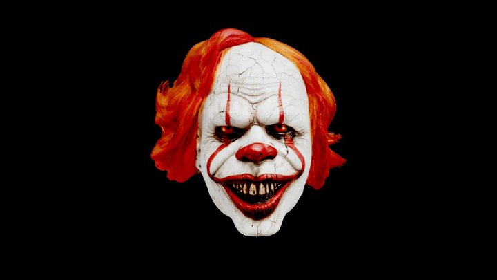 Clown face mask horror