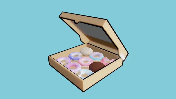 Donut Box 3D Model