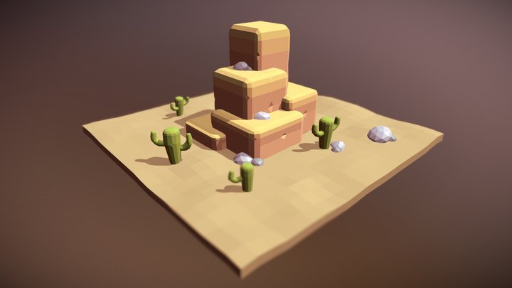 Simple Desert Scene 3D Model