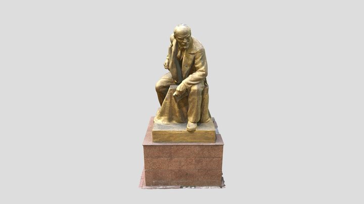 Lenin Statue Almaty 3D Model