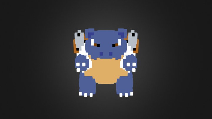 0009 Blastoise - Voxel Art 3D Model