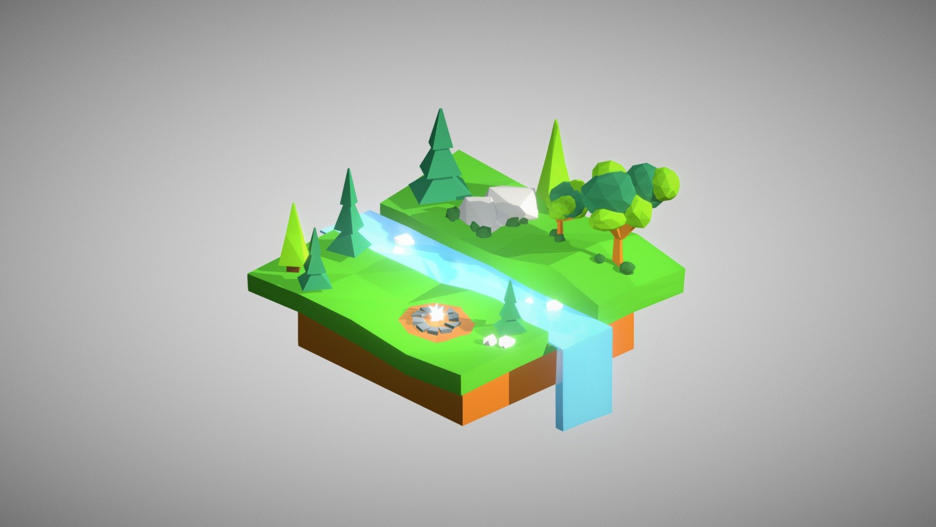 Low Poly Isometric Outdoor Model - 3D model by gagahdragon ...