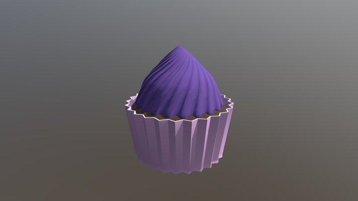 Cup Cake With Frosting 3D Model