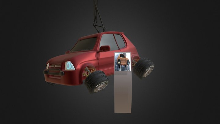 peugeot205 renaultR5 cartoon 3D Model