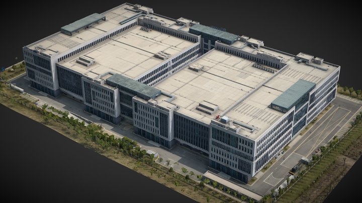 Headquarters building, office building – Gratis 3D-model STL