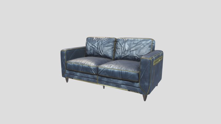 Low poly Contrast Couch 2 Seats – Free 3D Model STL
