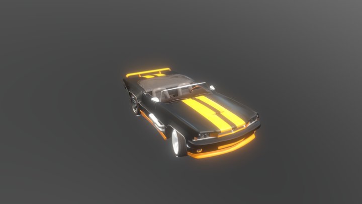 Raven Muscle Black Car 3D Model
