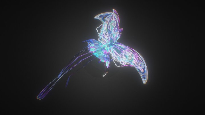 Fantasy Butterfly Animation 3D Model