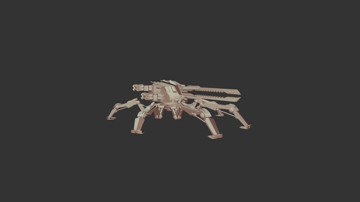 Railgun Mech 3D Model