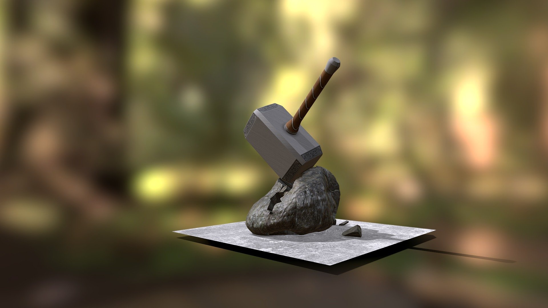 Thor Hammer - Download Free 3D model by vidhanchalke10 [0f274cc