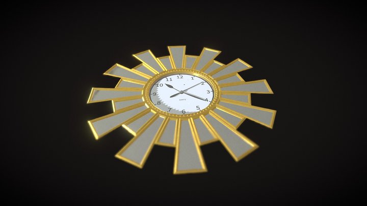 Fake Gold Clock 3D Model