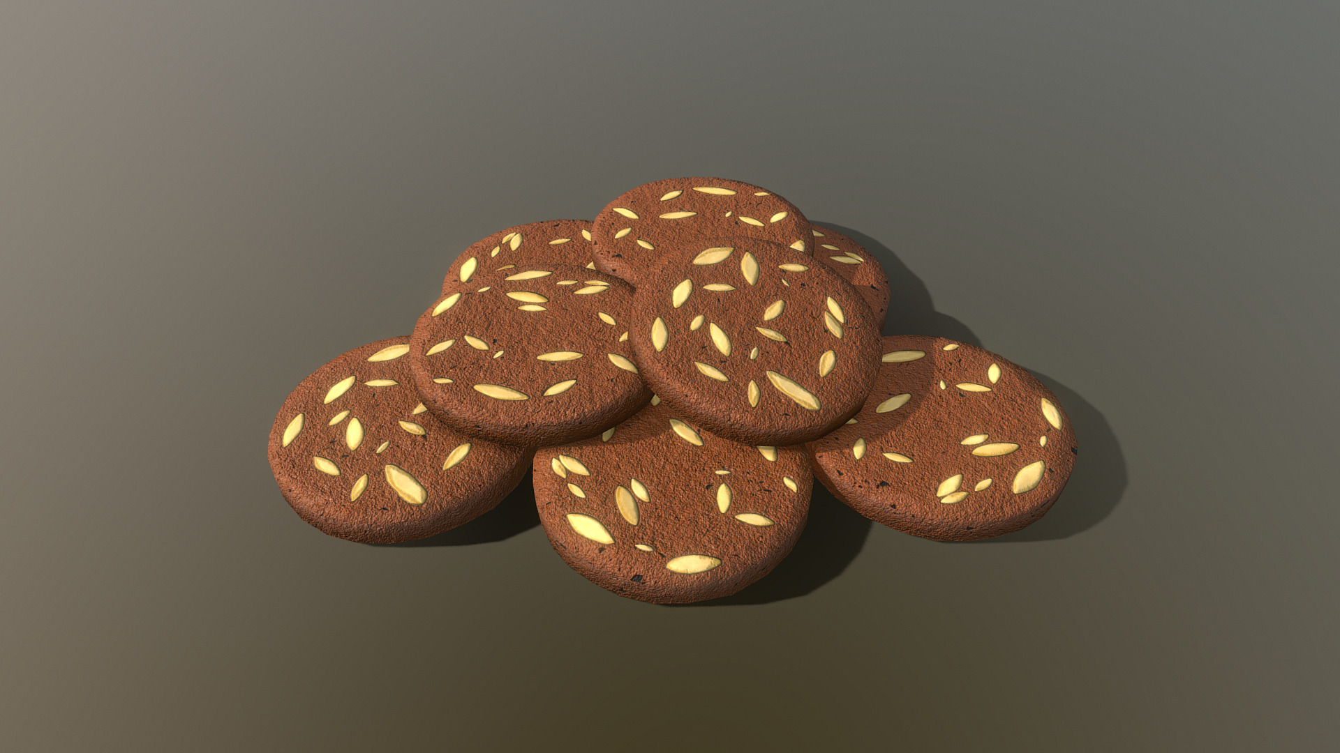 3D model HIE Cookie N3 - This is a 3D model of the HIE Cookie N3. The 3D model is about a group of chocolate chip cookies.