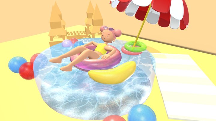 Pink Float 3D Model